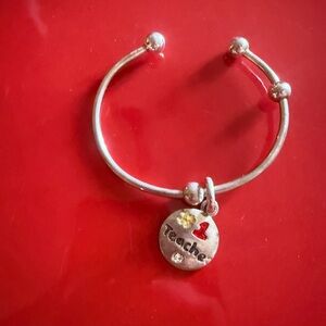 Silver Bracelet with Teacher Charm